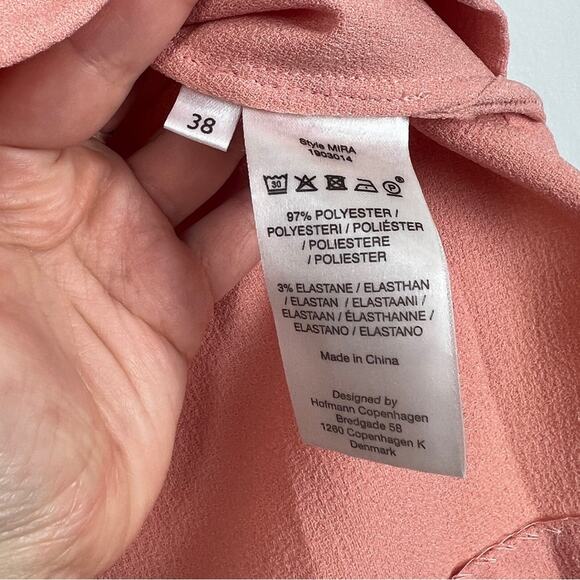 HOFMANN Copenhagen | Light Pink Long Puff Sleeve MIRA Blouse in Apricot Ice 38 6 - Picture 12 of 13